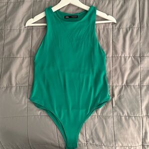 ZARA High Neck Bodysuit Green Size M